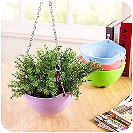 Go Hooked (Pack of 7 Multicolor Round Marvel Plastic Flower Hanging Planter/Beautiful Round Gamla Pot/Flower Hanging Pot for Home Garden Balcony (Multicolor, Pack of 7) (B08BX4JHJJ) Amazon Price History, Amazon Price Tracker