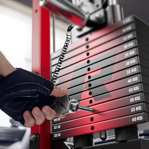 Image of RitFit M1 Pro Smith Machine Package, All-in-One Power Cage with Weight Stack Set, Includes LAT Pulldown & Cable Crossover System for Home Gym
