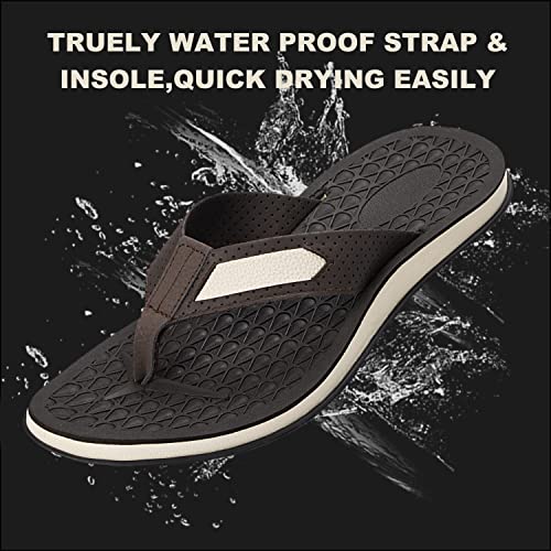 Image of MALIDA Mens Flip Flops Non-Slip Bathroom Shower Shoes Cushion foam Indoor and Outdoor Thong Sandals