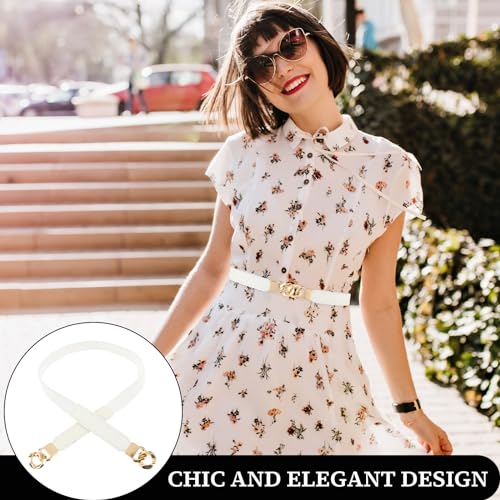 Women Elastic Skinny Belt, Stretchy Thin Belt Invisible Stretch Belts with Gold Buckle Ladies Waist Belt Dress Belt4