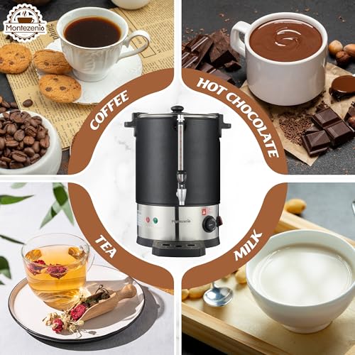 100 Cup Commercial Coffee Urn with Temp Control, 1500W Extra Large Coffee Maker Double Insulated 304 Stainless Steel Coffee Dispenser Hot Water Urn with for Home Party Office Catering, 15L/4 Gallon