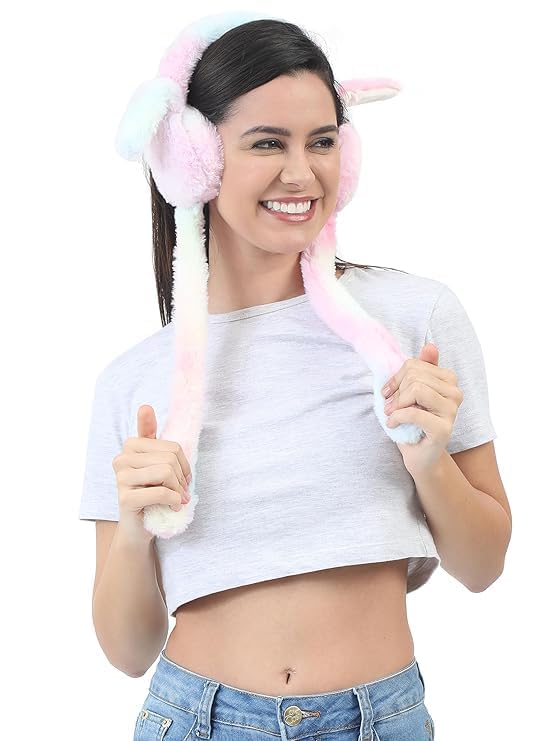 Rabbit Ear Muffs Winter Outdoor Wear Ear Muffs Warmer For Kids And Adults Ideal Head Hair Accessory For Winters (Multicolor)-image-32