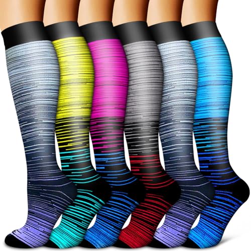 Image of Copper Compression Socks for Women & Men (6 pairs) - Best Support for Nurses, Running, Hiking, Recovery