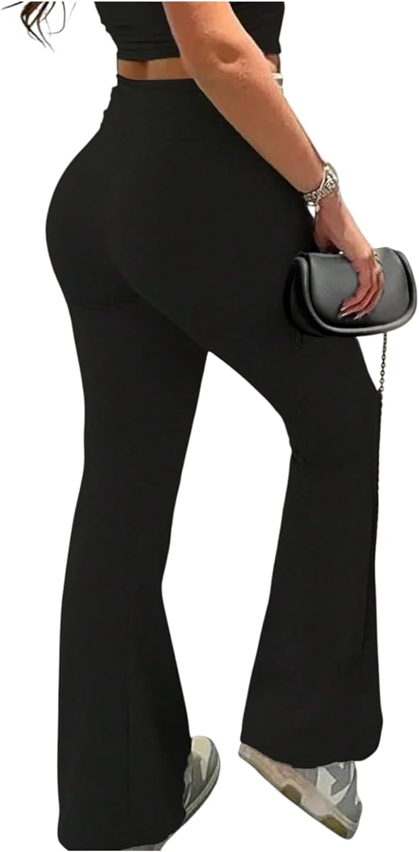 3 Piece Plus Size Women’s Flare Leggings for Women High Waisted Yoga Pants Black Flared Leggings Bootcut Lounge Pants