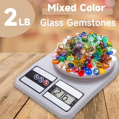 2LB Mini Glass Gems,Mixed Colour Mancala Stones Flat Bottom Marble Beads for Home Decorative Art Craft Vase Filler(0.5"~0.7") Approx. 340PCS - Image 2