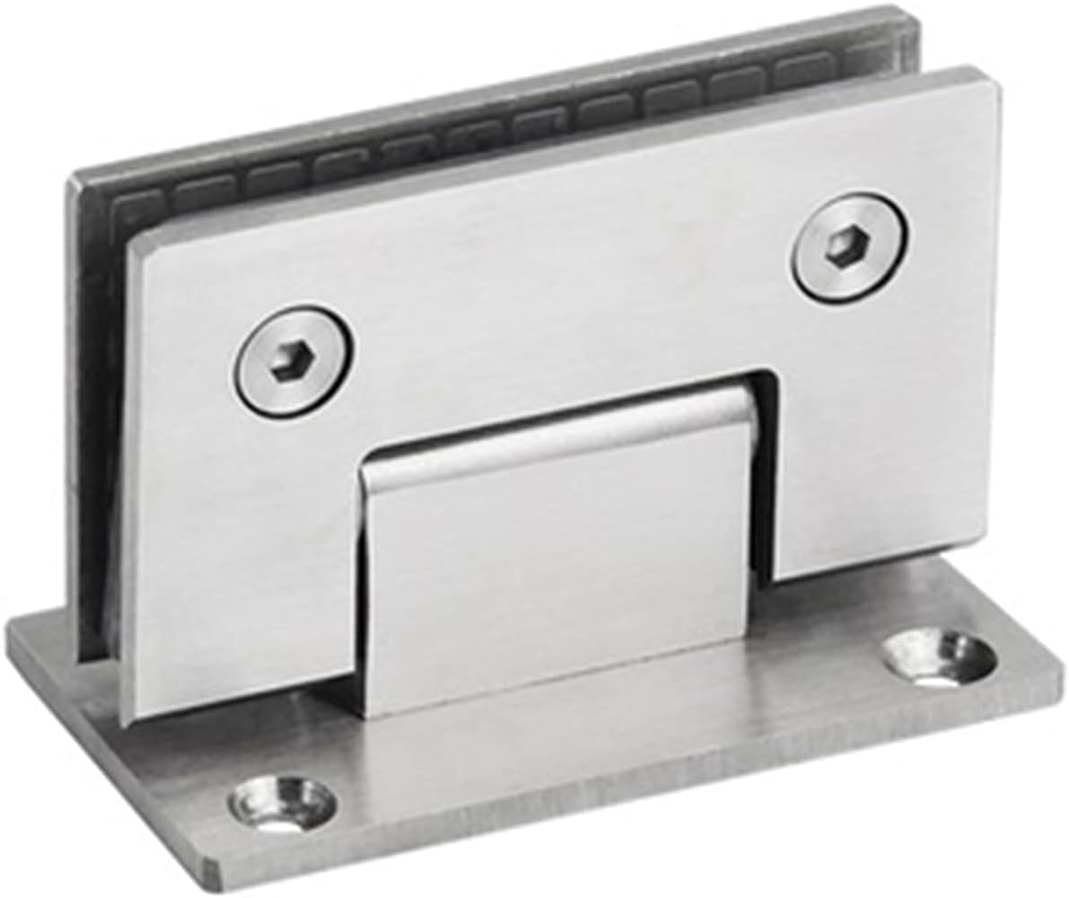 Kuayeocf 304-90 Hinges 1Pc Brushed Stainless Steel Frameless Glass Door Bathroom Clamp Heavy Duty Hinge(304-90)