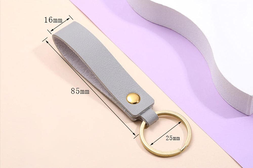 BATLAM Llavero Llavero Accesorios Llaveros Llavero de Cuero con botón Simple Llavero de Cuero Brillante Llavero de Coche Llavero (Marrón 15 cm)