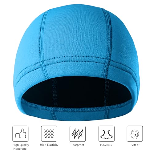 Image of DEHAI Neoprene Diving Hood Wetsuit Swimming Caps for Womens Mens Youth, 2mm 3mm Thermal Water Beanie Hat Keep Long Hair Dry for Curly Locs Braids