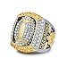 charlinliol Football Championship Ring, Crystal Rhinestone Studded, Two-Tone Gold and Silver, Sports Champions Memorabilia (Size 12)