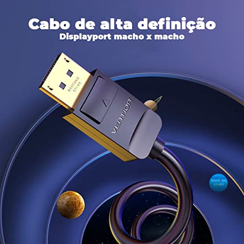 Cabo Displayport 1.2 4K Premium Gamer 60Hz Tv Pc 1m Vention