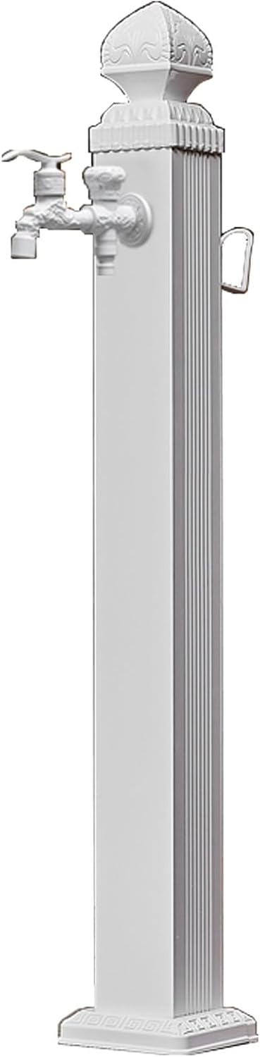 Stainless Steel Frost-Proof Vertical Faucet Column, Outdoor Garden Water Feature Decorative Faucet Column with Hose Holder(Large)