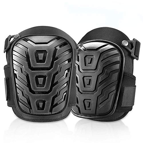 Konesky Gel Knee Pads, 1 Pair Garden Professional Knee Protectors Gel Cushion Strong Anti-Slip Straps Easy Clip Work Building Flooring Cleaning