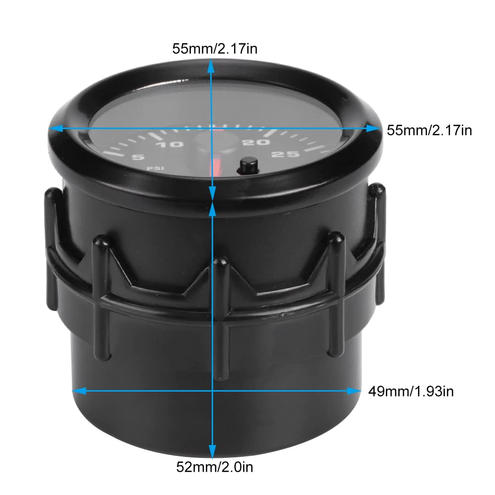 Wskaźnik Turbo Boost 52 Mm z Wyświetlaczem LED do Pojazdów z Turbodoładowaniem Wysokie Ciśnienie w Kolektorze do Tuningu Wydajności