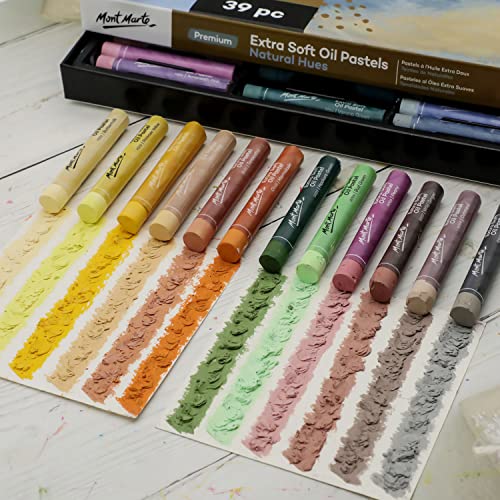 image for Mont Marte Extra Soft Oil Pastels Natural Hues Premium 39pc, Assorted 