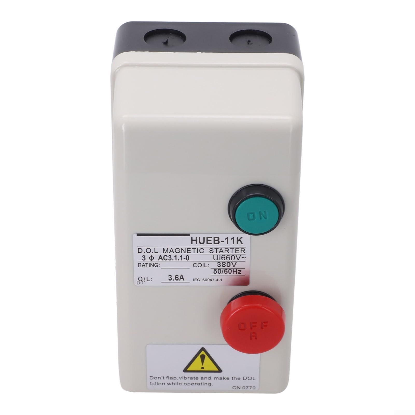 Démarreur de Moteur Électrique Triphasé 380V, Interrupteur de Démarrage avec Protection de Surcharge, Boîtier ABS IP55 pour Compresseur et Pompe à Eau(2.4-3.6A)