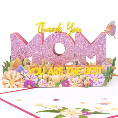Magic Ants Herzliche Muttertags-3D-Klappkarte - Liebe deine Mutter - Dankeskarte - Perfekt für Mutter, Ehefrau oder jemand Besonderen - 15cm x 20cm Karte mit Umschlag und Notizanhänger enthalten
