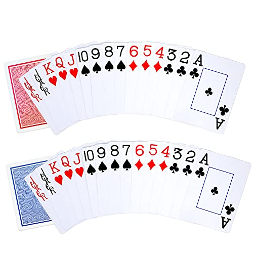 Neasyth Waterproof Plastic Playing Cards,Jumbo Index, For Texas Hold'em, Blackjack, Pinochle, Euchre, For Pool Beach Water Games #TOP1