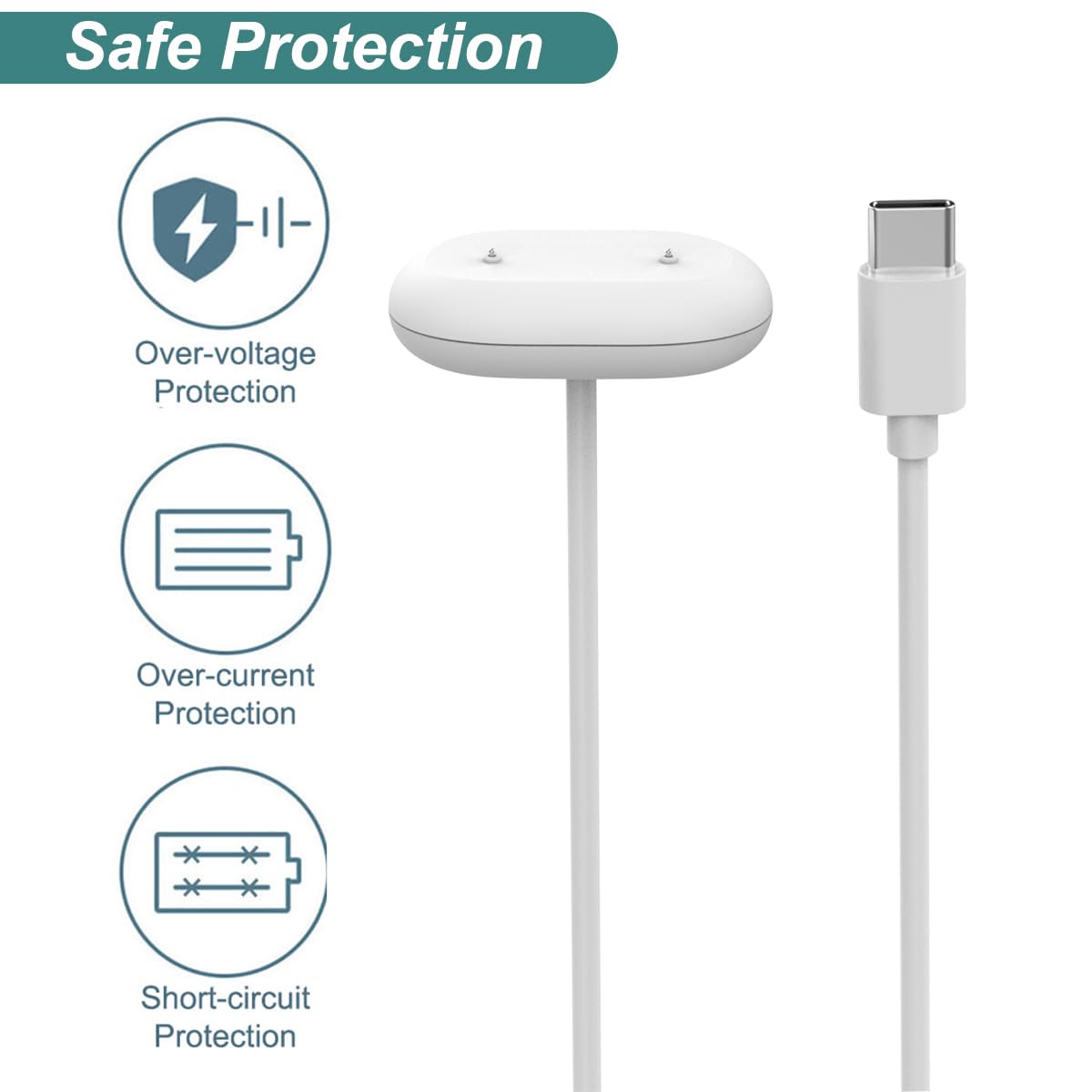 Fitbit Air & Edge Charger - Kissmart USB-C Cable -5