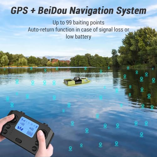 Bateau d'appât de pêche poisson GPS télécommandé 2kg pour amorçage carpe