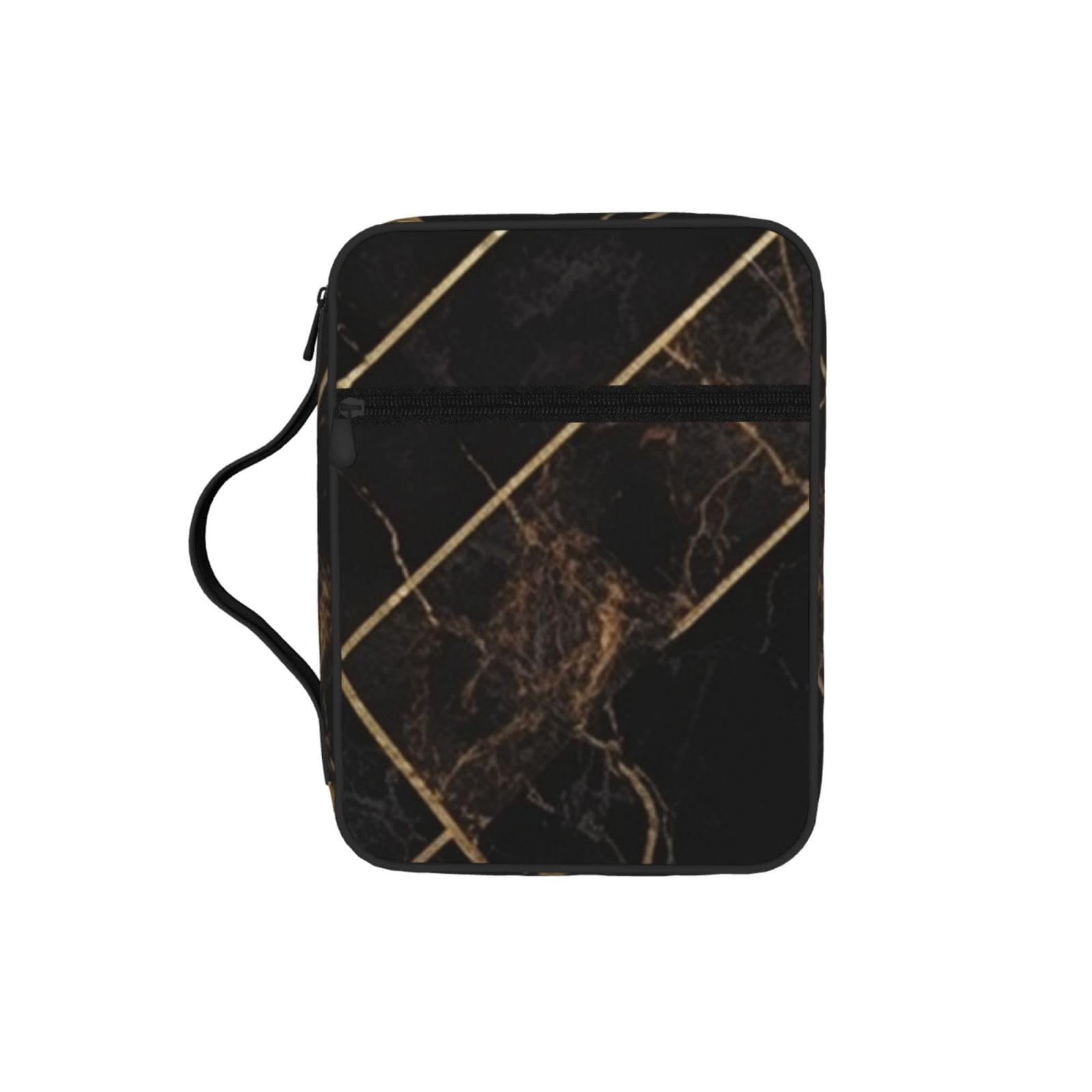 Black Gold Marble Bible Cover Case Waterproof Bible Bag With Handle Organizer Storage Book Cover For Bible Study