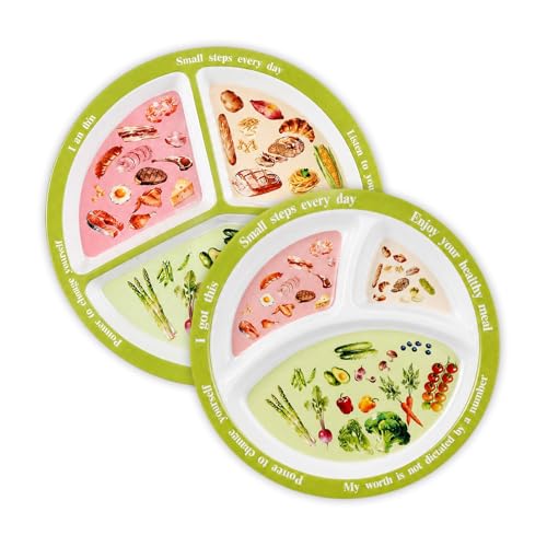 Szzhantuo 2 Pcs Portion Control Plates for Weight Loss