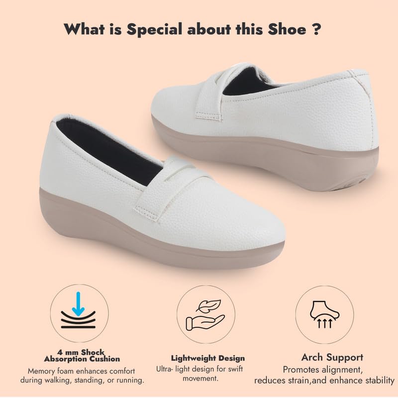 FAUSTO Women's Textured Slip On Casual Shoes Flatform Heel Height Enhancer|All Day Comfort Shoes 3 51F10zWwjnL