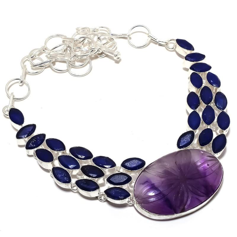 Collier kunzite et saphir anti-ternissement | Fini les bijoux fragiles qui se cassent