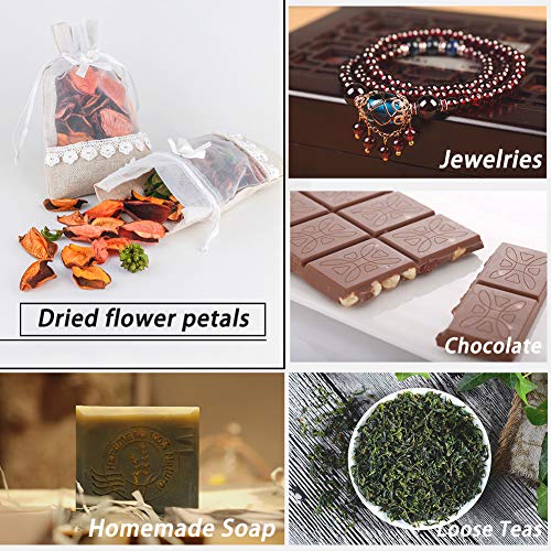 Sumdirect Rose Drawstring Burlap Bags - 20Pcs 4X6 Inch Lace Jute Organza Favor Gift Bags, Sheer Linen Favor Bags For Wedding #TOP3