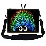 Meffort Inc 15 15.6 inch Neoprene Laptop Sleeve Bag Carrying Case with Hidden Handle and Adjustable Shoulder Strap - Cute Porcupine Design