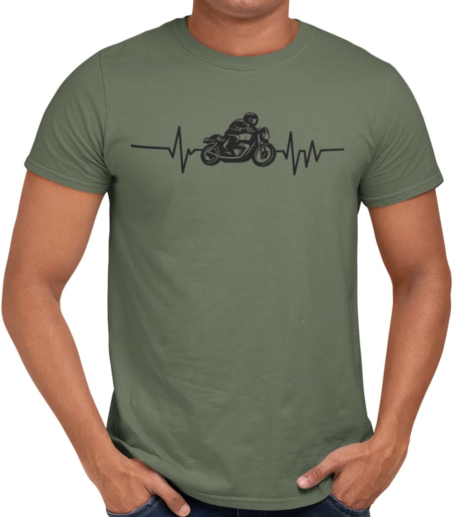 Motorbike Heartbeat (Bike, Biker) Men's/Unisex T-Shirt