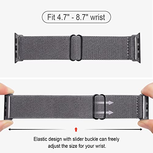 Image of 4 Pack Stretchy Solo Loop Compatible with Apple Watch Bands 38mm 40mm 41mm 42mm 44mm 45mm 46mm 49mm Women Men, Sport Nylon Elastic Straps Wristbands for iWatch Series 11 10 9 8 7 6 5 4 11 Ultra /SE 3 2