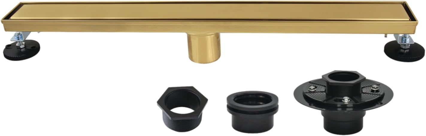 Kingston BSFK2427 24" Stainless Steel Linear Shower Drain, Brushed Brass