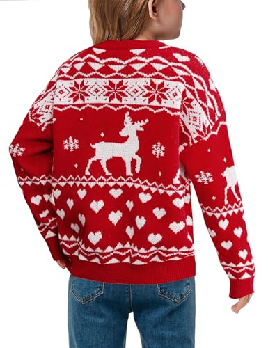 Girl's Sweater Cable Knit Long Sleeves Crew Neck Soft Casual Pullover Sweaters2