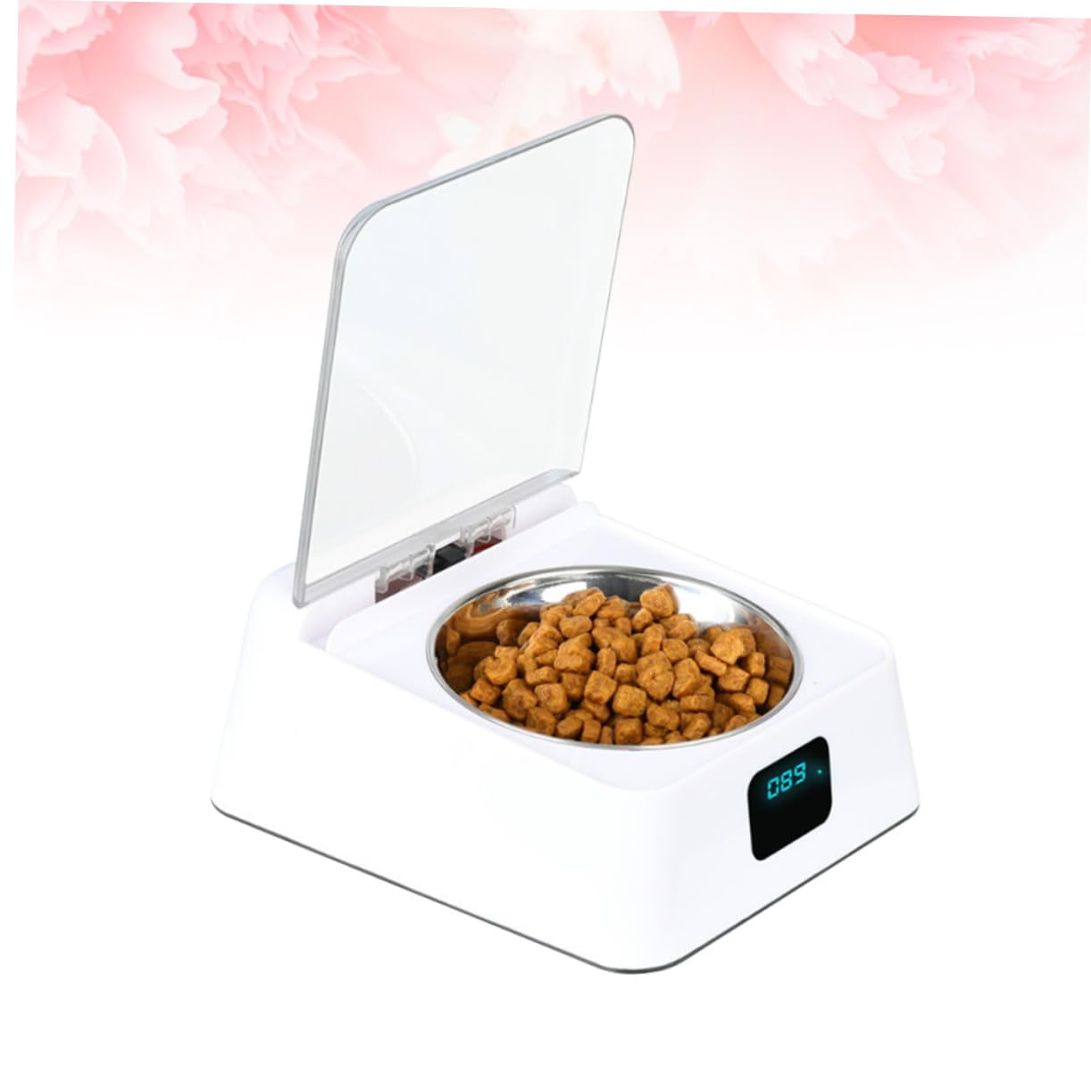 Toyvian Dispensador de Comida Automático para Mascotas con Inducción por Infrarrojos Cuenco Inteligente con Apertura Automática Capacidad Grande y Base Antideslizante para Gatos y Perros