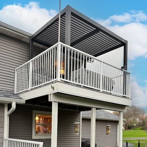 PURPLE LEAF Louvered Pergola 8' x 10' Outdoor Pergola w/Drainage System | 70 mph for stability, Ideal for compact spaces, Hidden screws create clean look, Multiple sizes fit more spaces