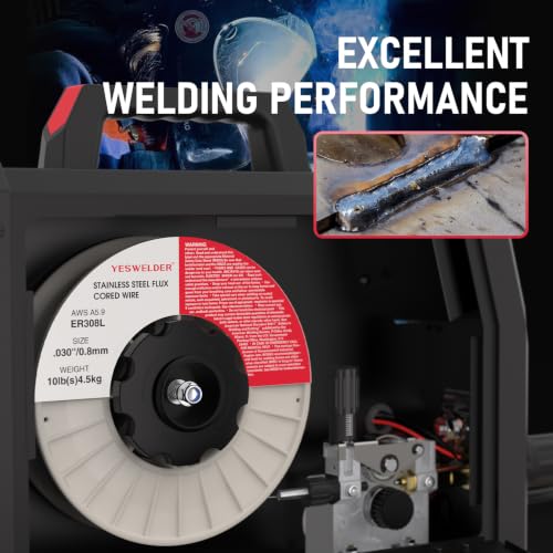 Image of YESWELDER Stainless Steel MIG Solid Wire ER308L .035-Diameter, 10-Pound Strong ABS Plastic Spool Welding Wire