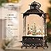 Gorrzai Christmas Snow Globe Lantern with Music Timer Swirling Glitter, Lighted Christmas Decorations Indoor Light Up Musical Lantern Holiday Decor Gift, Forest House Scene, USB or Battery Operated