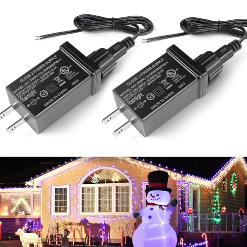 2Pack DC 24V 6W 0.25A Class 2 Power Supply, IP44 Waterproof Low Voltage