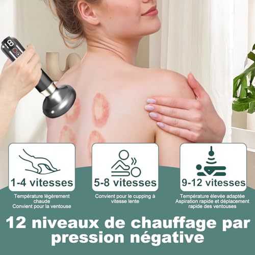 Massaggiatore Anti Cellulite 12 Programmi&4 Modalità Apparecchio Di Gua Sha Per Uso Domestico Anti Cellulite Potente Dispositivo Massaggiatore Ventosa Elettrico Anti Cellulità Scultura - 4