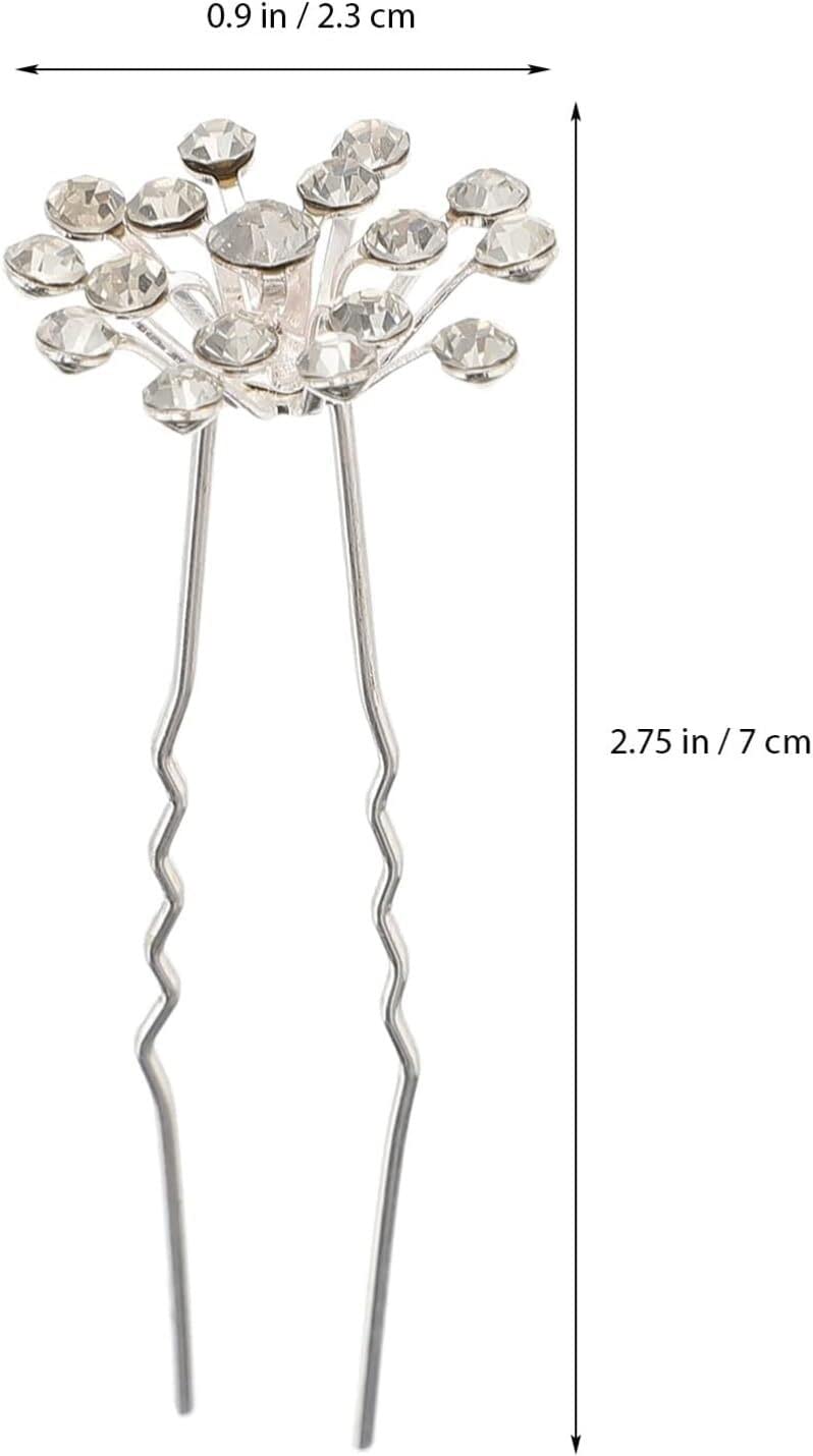 Fermagli for capelli for donna ， 40 pezzi Copricapo con strass Elegante forchetta for capelli Accessorio for spilla da sposa Ragazze Perle Chic Updo Chignon Gypsophila Damigelle d'onore Fiore Clip flo