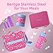 Bentgo Kids Stainless Steel Leak-Resistant Lunch Box - 3-Compartments with Bonus Silicone Container, Durable, Eco-Friendly, Dishwasher Safe, BPA-Free, Ideal for School, Ages 3+ (Fuchsia)