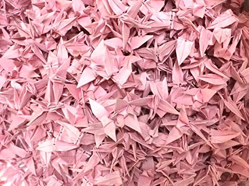 1000 papieru origami żuraw różowy żuraw origami wykonany z 100 500 małych 1,5 cala ręcznie składany świąteczny ślub dekoracja OrigamiPolly