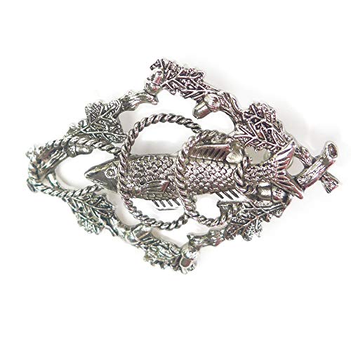 Fish & Ropes German Hat Pin – Metal Hunter Oktoberfest Costume Accessory for Men & Women – Bavarian Oktoberfest Pins for Hat Decoration - Oktoberfest Haus