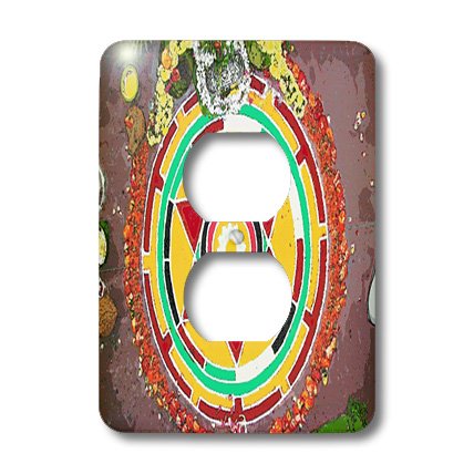Cubierta para interruptor de luz 3dRose con diseño de mandala hindú para decoración de pared