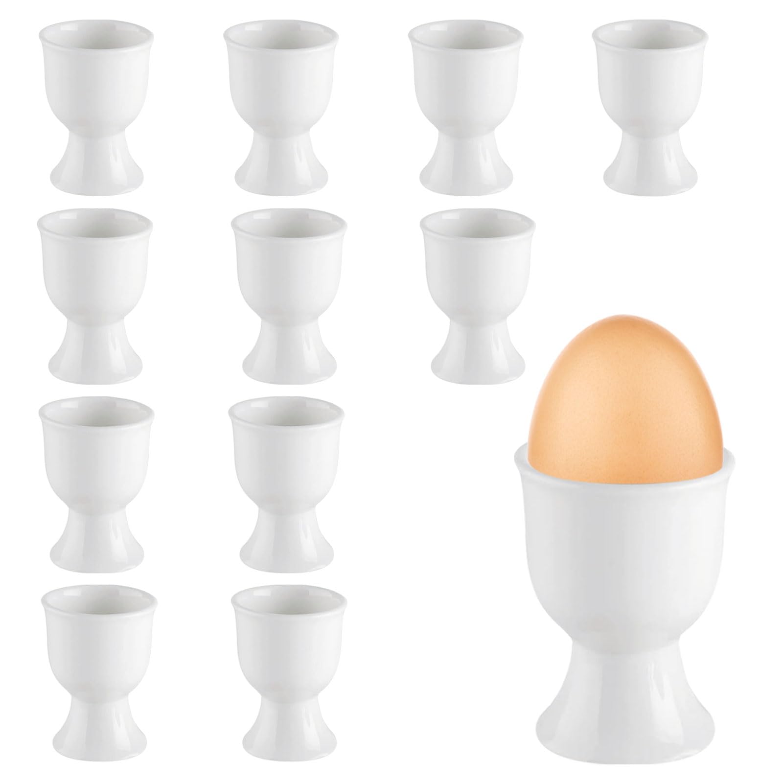 Wydexint Set van 6 eierdopjes van porselein, eierbekerhouder, ontbijt-eierhouder, kleurrijke eierdopjes, eierdopjes, eierhouder voor elke ontbijttafel, zacht, hard gekookte eieren, huis restaurant
