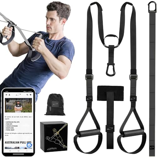 LISTHEN Trx, Cinghie Multifunzione Regolabili, Cavi per Allenamento in Sospensione, Sling Trainer, Kit Home Gym Completo per Calisthenics, Fitness, Crossfit, Flessioni e Suspension Training