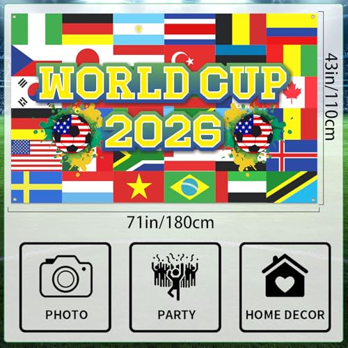 Fondo Mundial de Fútbol 43x71 pulgadas 2026 miniatura 2