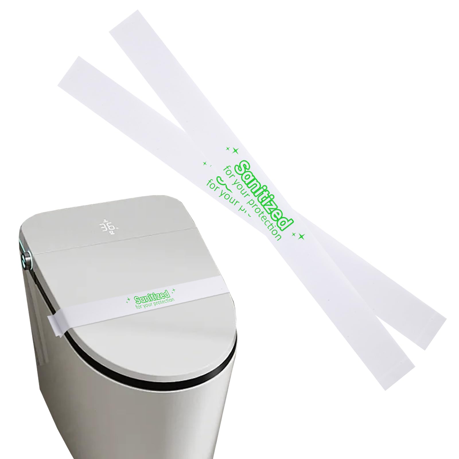 Banda de asiento de inodoro, banda de papel impreso para asiento de inodoro, tiras de asiento de inodoro, uso profundo en hospitales, hoteles y moteles, 40 cm de largo x 3,5 cm de ancho,