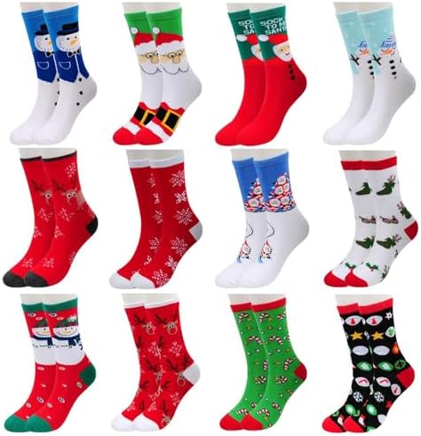 Calzini natalizi da uomo e da donna, per Natale, accessori di Natale, decorazione natalizia, stivali di Babbo Natale, costume, calze a tema renna, fiocco di neve, calze di cotone, regalo di Babbo