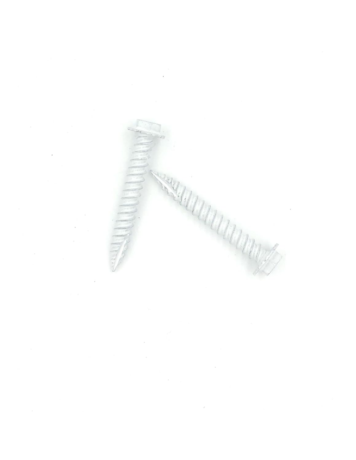 #10 x 1-1/2 Hex Washer Head Sheet Metal Screw, 8 Head, 10 Washer, Type 17 Point, FWD Serrations (100, White)